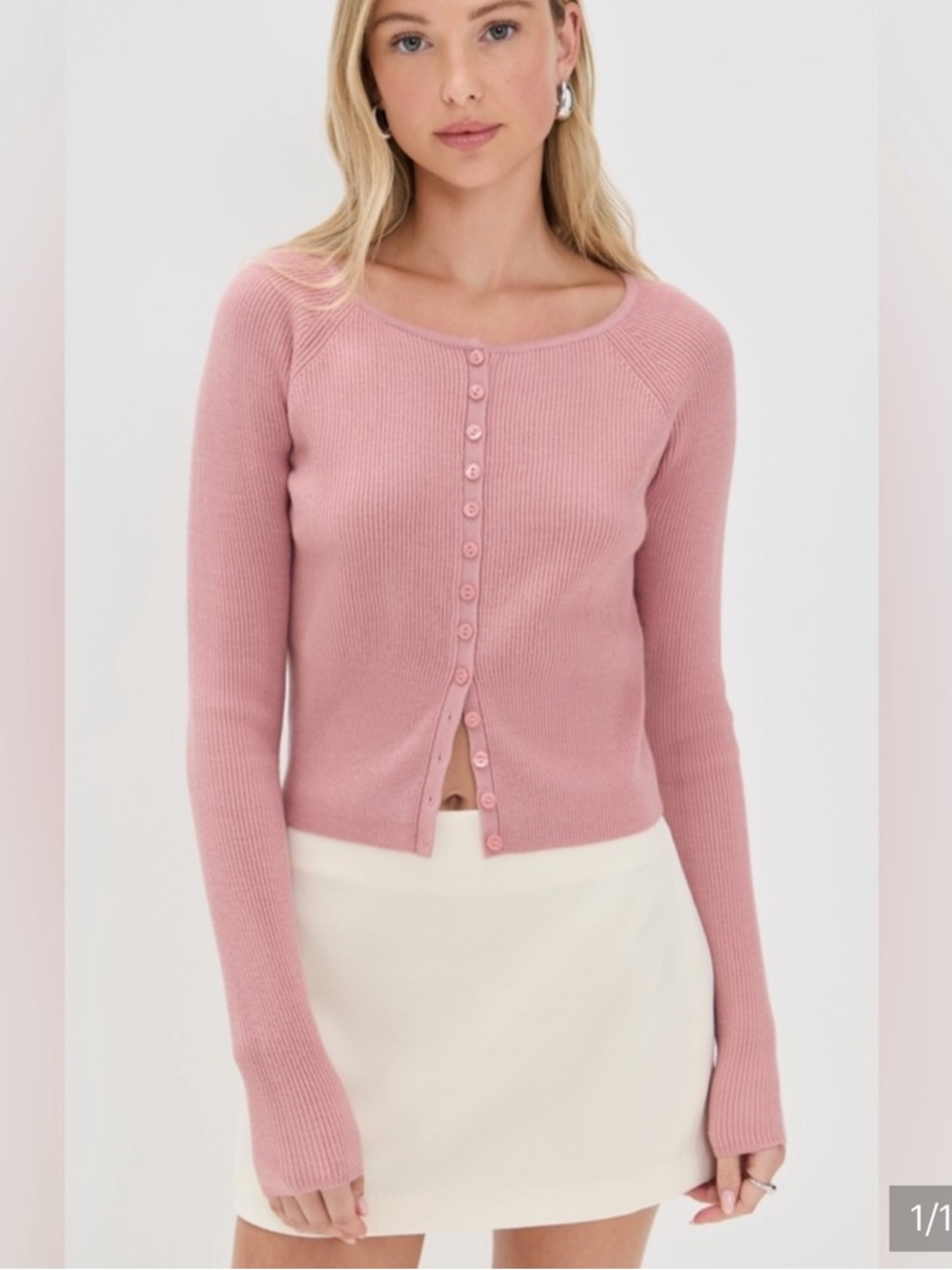 Reformation Meadow Cardigan in Dusty Rose